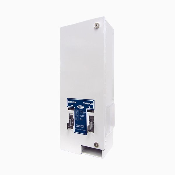 HOSPECO D1 white metal pad and tampon vending dispenser for schools